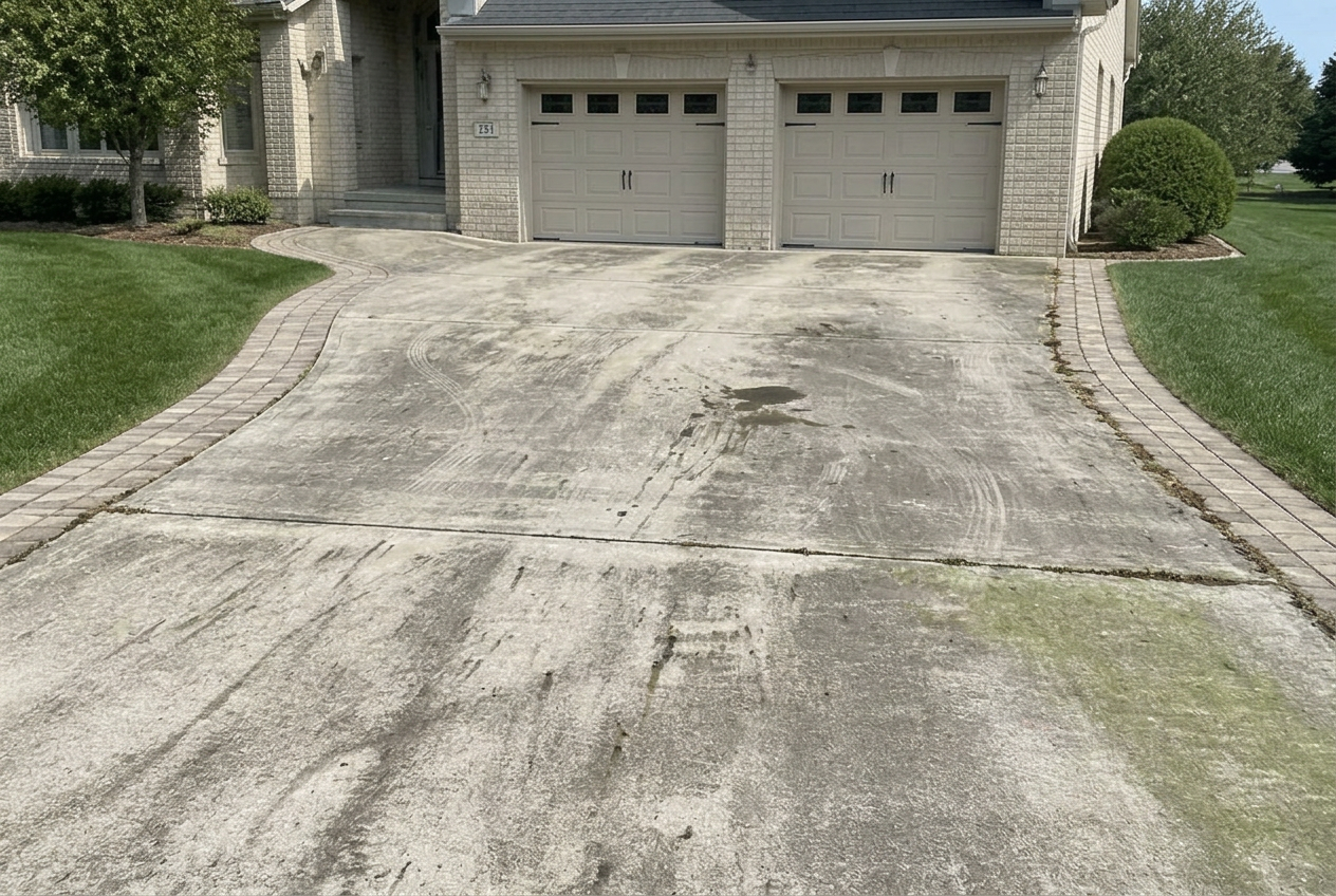 Driveway & Walkway Pressure Washing — before